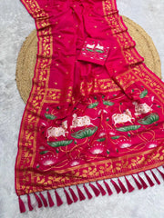 Premium Lotus Pichwai Kamdhenu Designer Saree