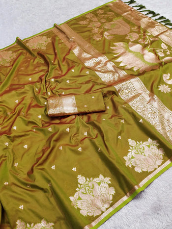 Soft Silk Banarasi Designer Swan Weaving Saree