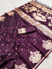 Soft Silk Banarasi Designer Swan Weaving Saree