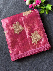 Pure Oris Silk Lotus Embroidery Designer Saree