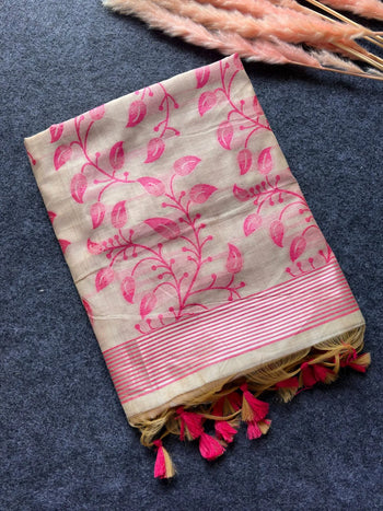 Premium Soft Matka Cotton Jamdani Saree