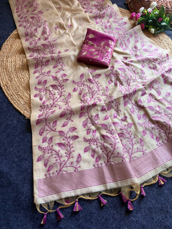 Premium Soft Matka Cotton Jamdani Saree