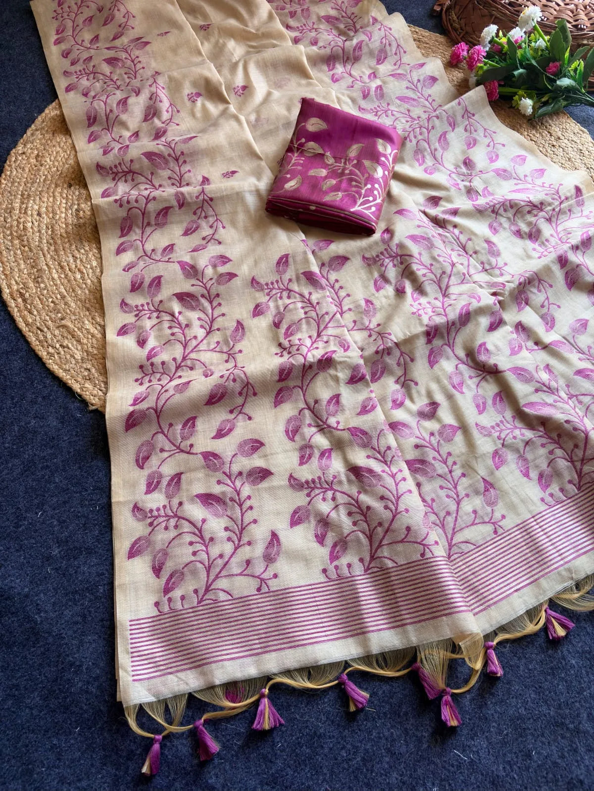 Premium Soft Matka Cotton Jamdani Saree