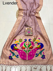 Soft Muga Cotton Muniya Border Paithani Saree