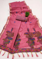 Classic Floral Muga Cotton Saree