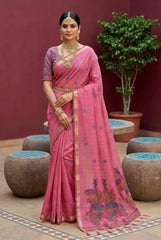 Classic Floral Muga Cotton Saree
