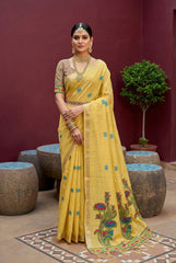 Classic Floral Muga Cotton Saree