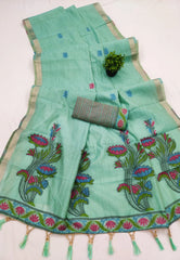 Classic Floral Muga Cotton Saree