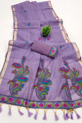 Classic Floral Muga Cotton Saree