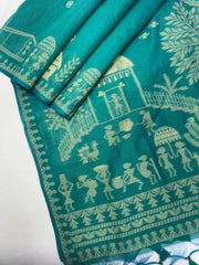 Soft Muga Cotton Warli Weaving Saree