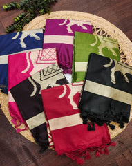 Soft Khadi Raw Silk Cow Designer Saree