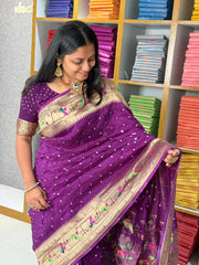 Luxury Fusion Bandhani Body & Paithani Pallu Saree