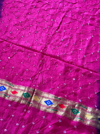 Designer Paithani Bandhani Fusion Saree