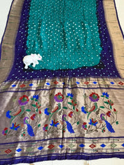 Designer Paithani Bandhani Fusion Saree