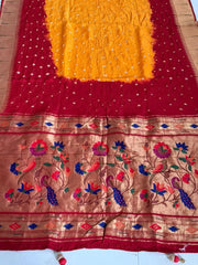 Designer Paithani Bandhani Fusion Saree