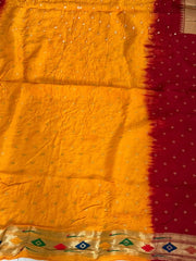 Designer Paithani Bandhani Fusion Saree