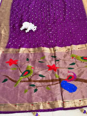 Royal Paithani Bandhani Fusion Weave Saree