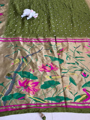 Soft Viscose Rich Paithani Patola Fusion Saree