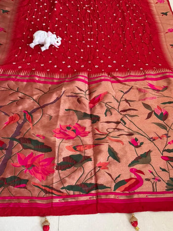 Soft Viscose Rich Paithani Patola Fusion Saree