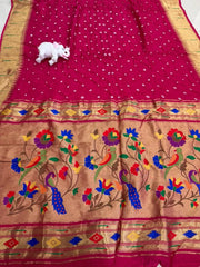 Premium Viscose Pure Paithani Bandhani Fusion Saree