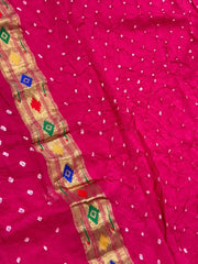 Premium Viscose Pure Paithani Bandhani Fusion Saree
