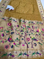 Luxury Fusion Bandhani Body & Paithani Pallu Saree