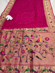 Luxury Fusion Bandhani Body & Paithani Pallu Saree