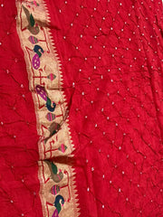 Luxury Fusion Bandhani Body & Paithani Pallu Saree
