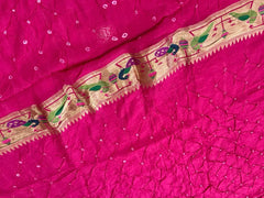 Luxury Fusion Bandhani Body & Paithani Pallu Saree