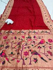 Luxury Fusion Bandhani Body & Paithani Pallu Saree