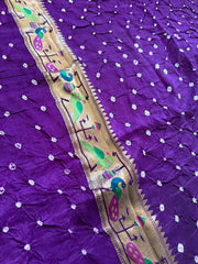 Luxury Fusion Bandhani Body & Paithani Pallu Saree
