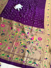 Luxury Fusion Bandhani Body & Paithani Pallu Saree