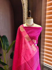 Khadi Raw Silk Traditional Barrat Pattern Saree