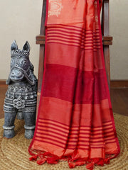 Khadi Raw Silk Traditional Barrat Pattern Saree