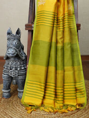Khadi Raw Silk Traditional Barrat Pattern Saree