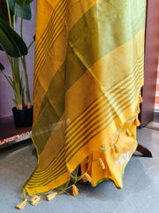 Khadi Raw Silk Traditional Barrat Pattern Saree
