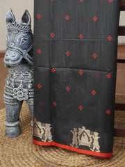 Khadi Raw Silk Traditional Barrat Pattern Saree