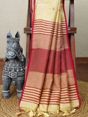 Khadi Raw Silk Traditional Barrat Pattern Saree