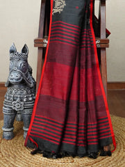 Khadi Raw Silk Traditional Barrat Pattern Saree