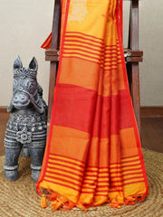Khadi Raw Silk Traditional Barrat Pattern Saree