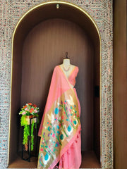 Premium Muga Cotton Floral Weaving Saree