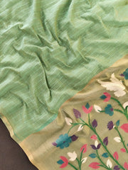 Premium Muga Cotton Floral Weaving Saree