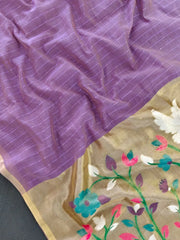 Premium Muga Cotton Floral Weaving Saree