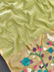 Premium Muga Cotton Floral Weaving Saree
