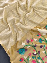 Premium Muga Cotton Floral Weaving Saree
