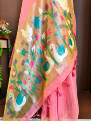 Premium Muga Cotton Floral Weaving Saree