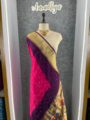 Designer Paithani Bandhani Fusion Saree