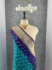 Designer Paithani Bandhani Fusion Saree