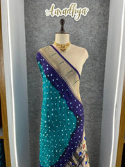Designer Paithani Bandhani Fusion Saree