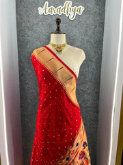Premium Viscose Pure Paithani Bandhani Fusion Saree
